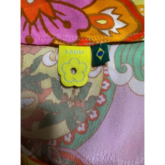 FARM Rio Tropical Print Scarf Drape Slip Dress/Tunic/Swim Coverup Size XS - Picture 4 of 7